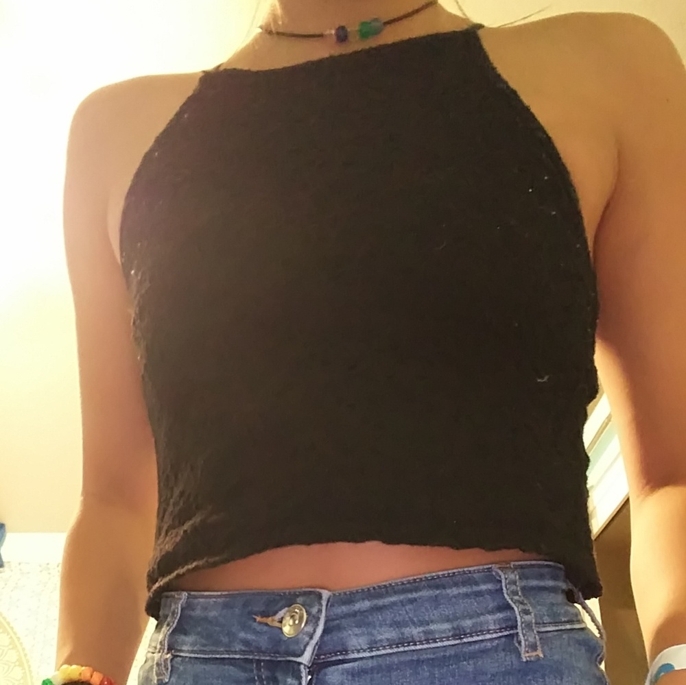 Hollister black halter top